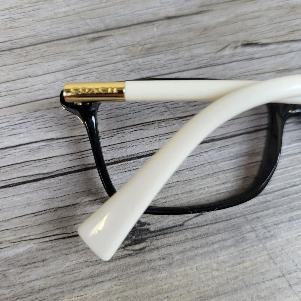 Coach Eyeglass Frames HC 6077 5340 Black/Ivory Rectangular Women 51-15-135